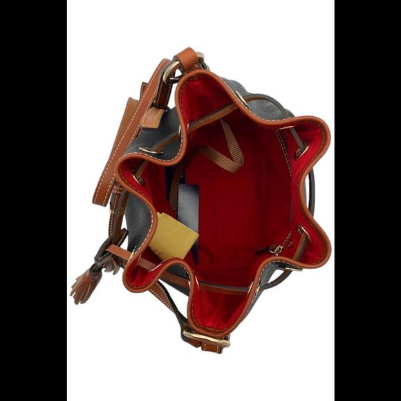 Dooney & Bourke Pebble Leather Crossbody Drawstring Black - Picture 3 of 3